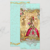 Marie Antoinette Party in Versailles Invitation Kaart (Voorkant / Achterkant)