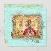 Marie Antoinette Party in Versailles Invitation Kaart (Voorkant / Achterkant)