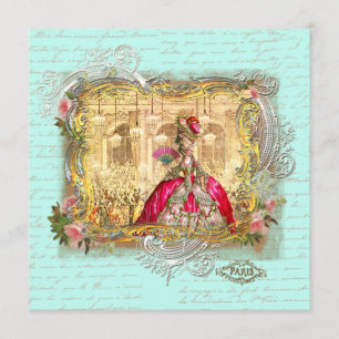 Marie Antoinette Party in Versailles Invitation Kaart