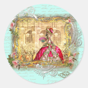 Marie Antoinette Party in Versailles Stickers Labe