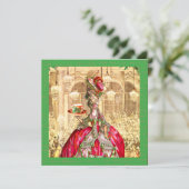 Marie Antoinette Party Invitation Kaart (Staand voorkant)