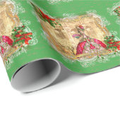 Marie Antoinette Party Versailles Kerstmis Cadeaupapier (Rol Hoek)