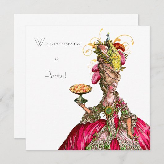 Marie Antoinette pauock en cake (Voorkant / Achterkant)