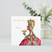 Marie Antoinette pauock en cake (Staand voorkant)