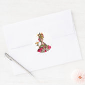 Marie Antoinette pauock en cake Ronde Sticker (Envelop)
