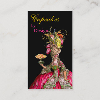 Marie Antoinette pauock en cake Visitekaartje
