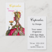 Marie Antoinette pauock en cake Visitekaartje (Voorkant / Achterkant)