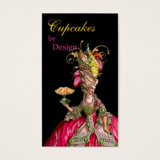 Marie Antoinette pauock en cake Visitekaartje