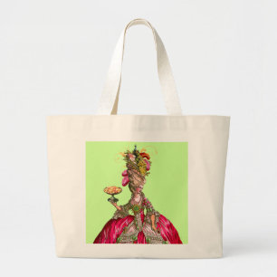 Marie Antoinette Peacock Cake Grote Tote Bag