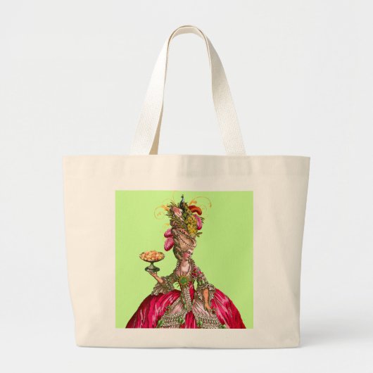 Marie Antoinette Peacock Cake Grote Tote Bag (Voorkant)