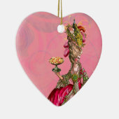 Marie Antoinette & Peacock laten ze eten. Keramisch Ornament (Rechts)