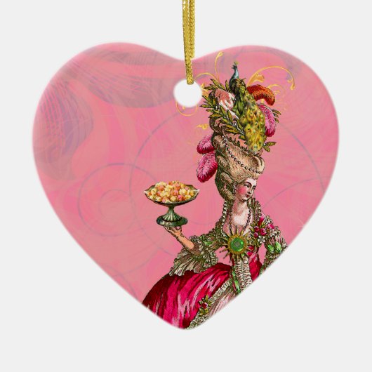 Marie Antoinette & Peacock laten ze eten. Keramisch Ornament (Voorkant)