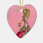 Marie Antoinette & Peacock laten ze eten. Keramisch Ornament (Links)