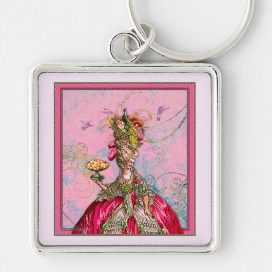 Marie Antoinette Peacocks en Cakes Sleutelhanger (Voorkant)