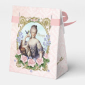 Marie Antoinette Pink Damask Rose Favor Box Bedankdoosjes (Achterkant)