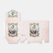 Marie Antoinette Pink Damask Rose Favor Box Bedankdoosjes (Uitgevouwen)