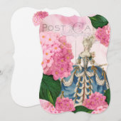 Marie Antoinette Pink Hydrangea Aangepaste uitnodi Kaart (Voorkant / Achterkant)