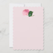 Marie Antoinette Pink Hydrangea Aangepaste uitnodi Kaart (Achterkant)