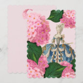 Marie Antoinette Pink Hydrangea Aangepaste uitnodi Kaart (Voorkant / Achterkant)