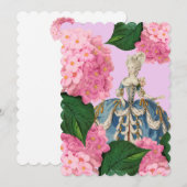 Marie Antoinette Pink Hydrangea Aangepaste uitnodi Kaart (Voorkant / Achterkant)