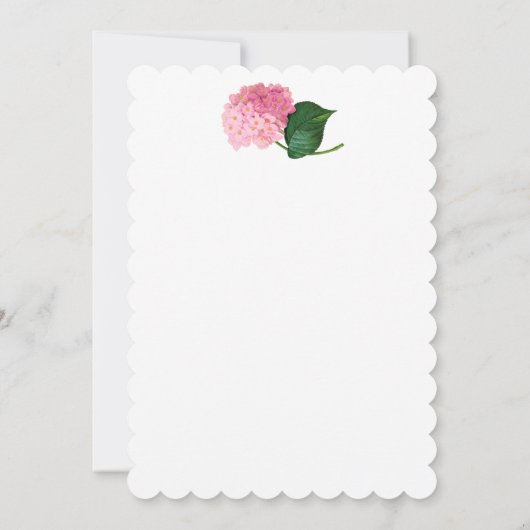 Marie Antoinette Pink Hydrangea Aangepaste uitnodi Kaart (Achterkant)