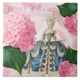 Marie Antoinette Pink Hydrangea Ceramic Tile Tegeltje