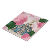 Marie Antoinette Pink Hydrangea Ceramic Tile Tegeltje (Zijkant)