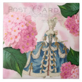 Marie Antoinette Pink Hydrangea Ceramic Tile Tegeltje (Voorkant)