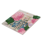 Marie Antoinette Pink Hydrangea Ceramic Tile Tegeltje (Zijkant)