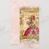 Marie Antoinette Pink Party in Versailles Kaart (Voorkant / Achterkant)