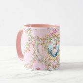 Marie Antoinette Pink Rose Frame Mug Mok (Voorkant links)