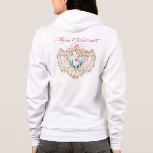 Marie Antoinette pink rose frame parka Tシャツ Hoodie (Achterkant)