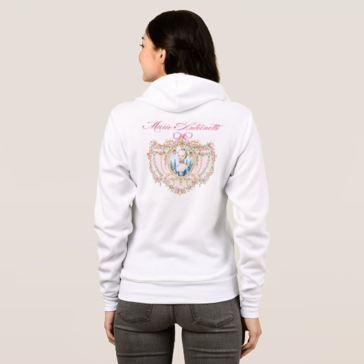 Marie Antoinette pink rose frame parka Tシャツ Hoodie (Achterkant volledig)