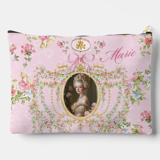 Marie Antoinette pink rose frame pouch (L) Etui (Achterkant)
