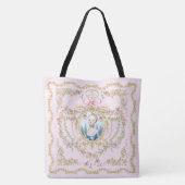 Marie Antoinette pink rose frame tote bag (Achterkant)