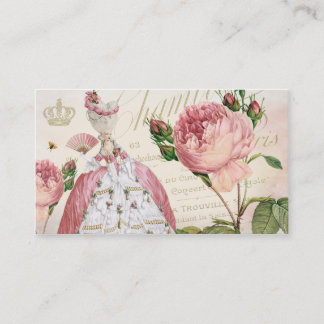 Marie Antoinette Pink Rozen Visitekaartjes