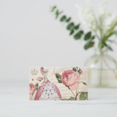 Marie Antoinette Pink  Rozen Visitekaartjes (Staand voorkant)