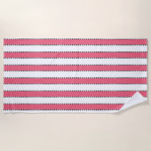 Marie Antoinette Pink Stripe Beach Towel Strandlaken (Voorkant)