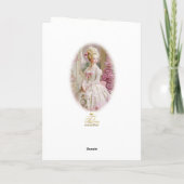 Marie Antoinette Pink tree cat Christmas card (Achterkant)