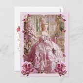 Marie Antoinette pink tree Roses Christmas Feestdagenkaart (Voorkant / Achterkant)