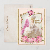 Marie Antoinette Pink Tree Roses  Xmas Postcard Briefkaart (Voorkant / Achterkant)