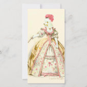 Marie Antoinette Poodle Mode Bord Stationery (Voorkant)