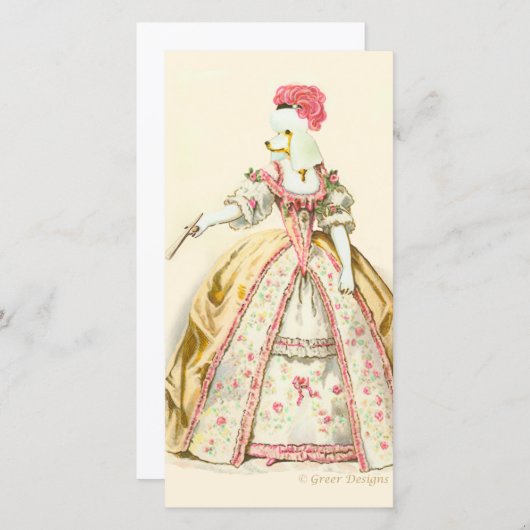 Marie Antoinette Poodle Mode Bord Stationery (Voorkant / Achterkant)