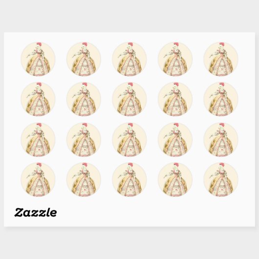 Marie Antoinette Poodle Ronde Sticker (Vel)