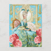 Marie Antoinette Portrait Blauw stoel Briefkaart (Voorkant)