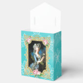 Marie Antoinette Portrait Blue Damask Favor Box Bedankdoosjes (Geopend)
