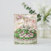 Marie Antoinette Portret Briefkaart Boeket (Staand voorkant)