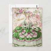Marie Antoinette Portret Briefkaart Boeket (Voorkant / Achterkant)