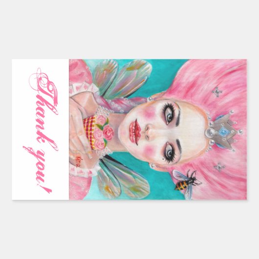 Marie Antoinette Queen Bee dank u stickers (Voorkant)