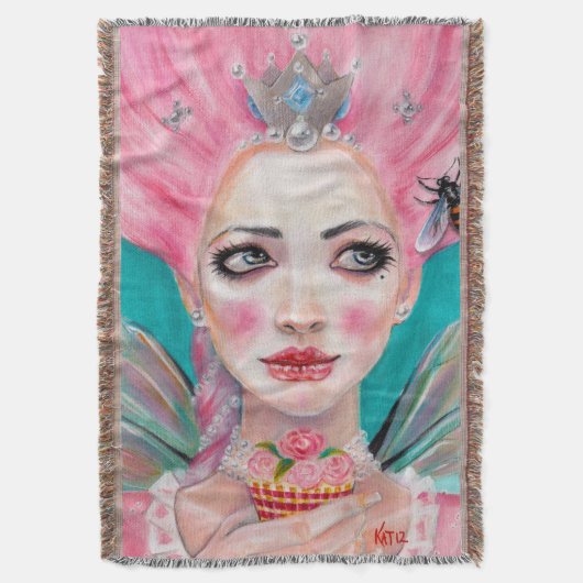 Marie Antoinette Queen Bee Laat ze cake eten Deken (Voorkant Verticaal)